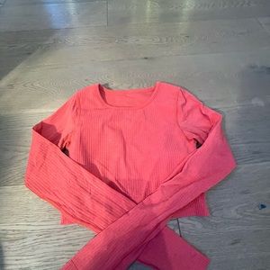 Coral Lululemon tight long sleeve